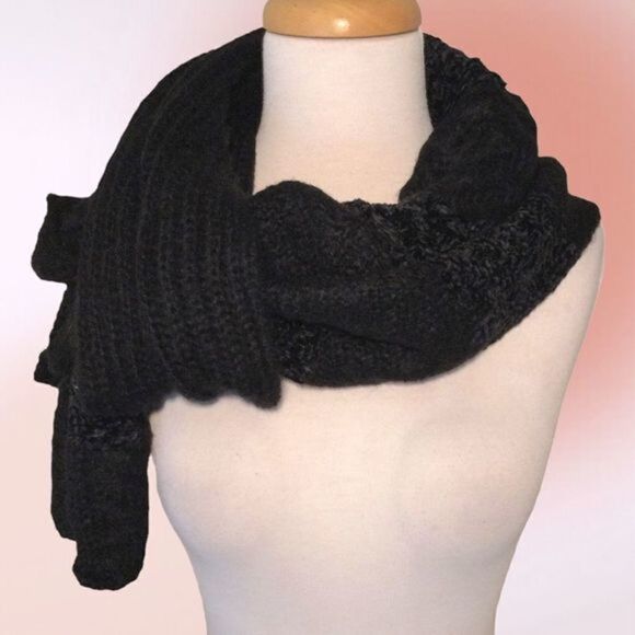 Inc International Concepts Black Long Oblong Scarf NWT - Picture 4 of 12